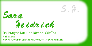 sara heidrich business card